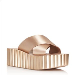 Tory Burch Satin Scalloped Satin Platform Sandals